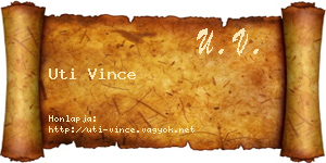 Uti Vince névjegykártya